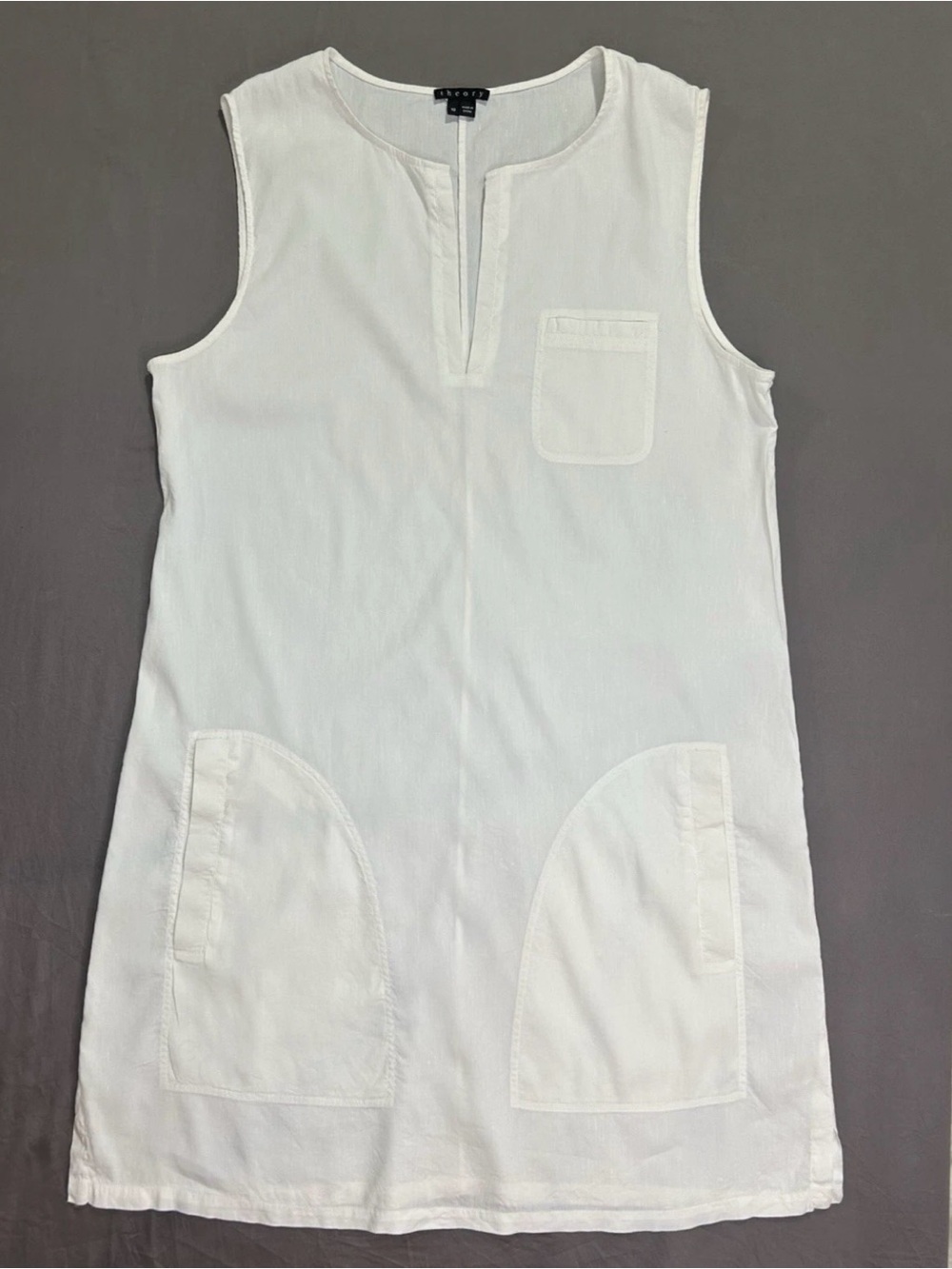 Theory Cream Sleeveless Tunic Shift